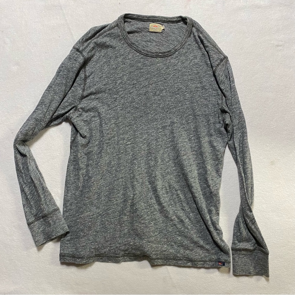 Faherty Cloud™ Reversible Crew - Charcoal Heather Large
